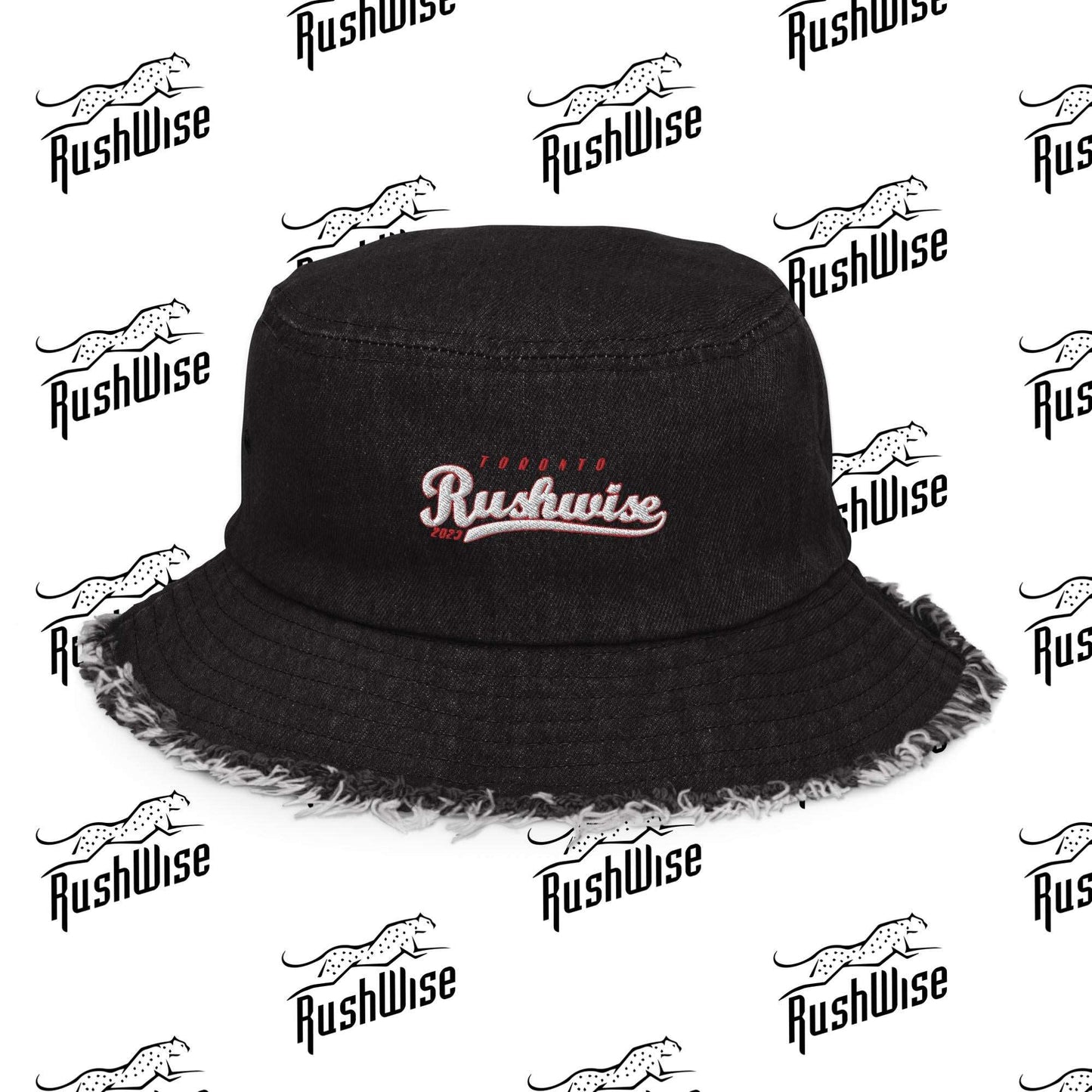 RushWise Distressed denim bucket hat