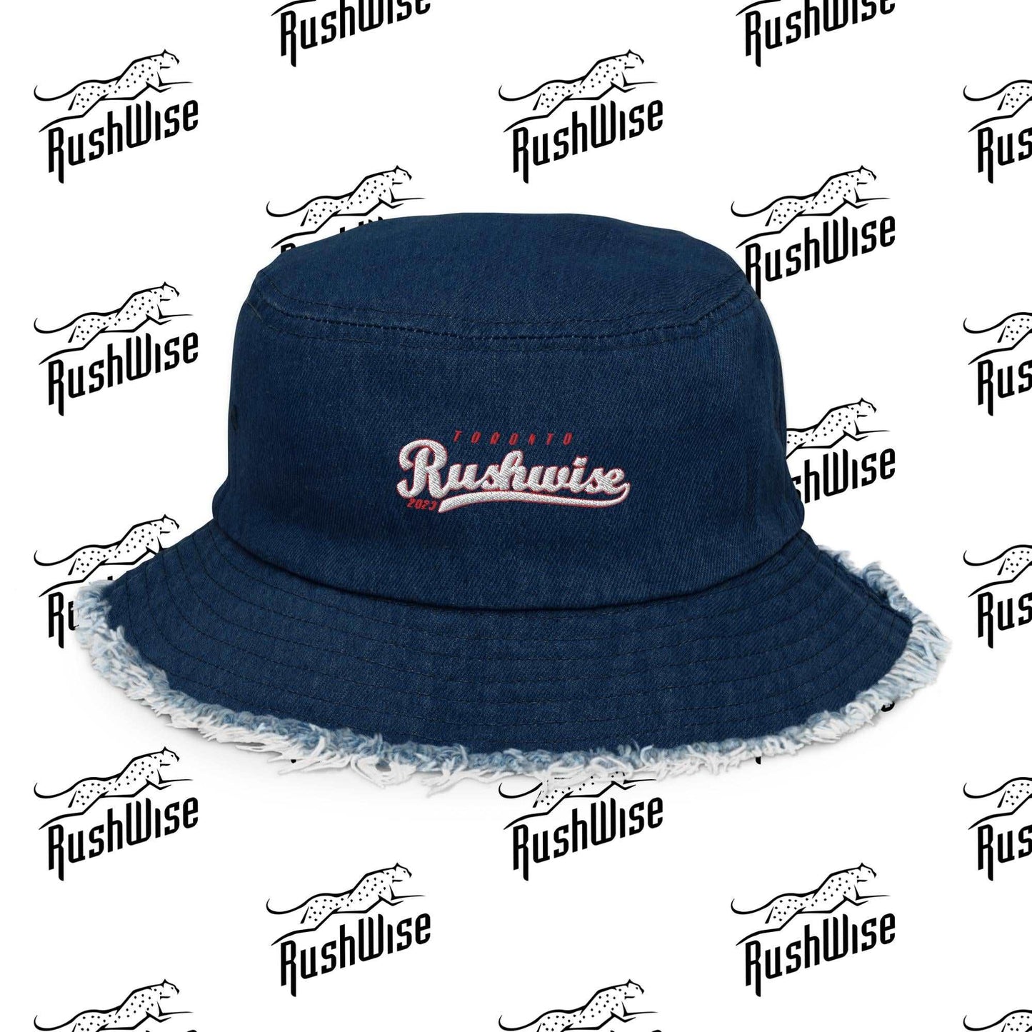 RushWise Distressed denim bucket hat