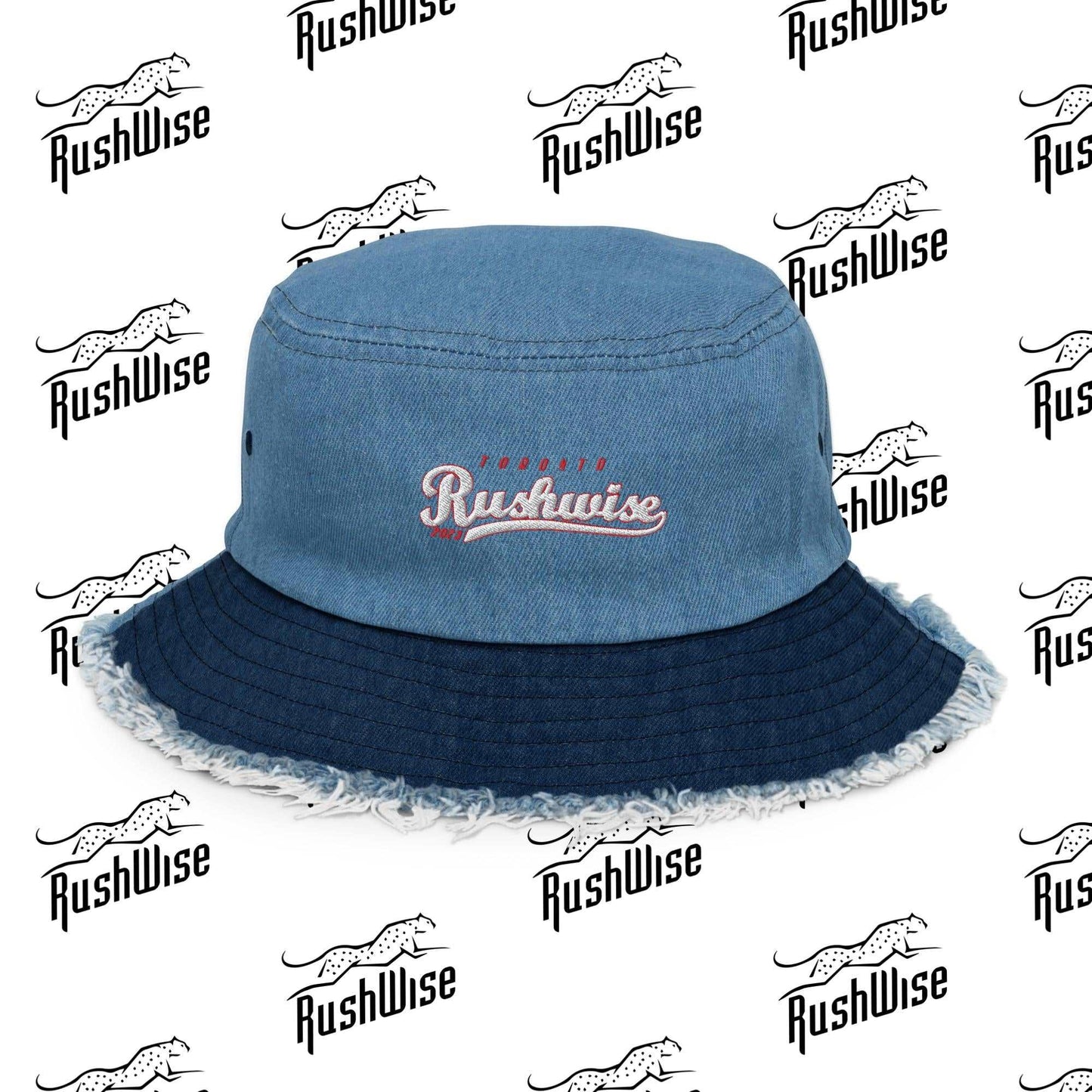 RushWise Distressed denim bucket hat