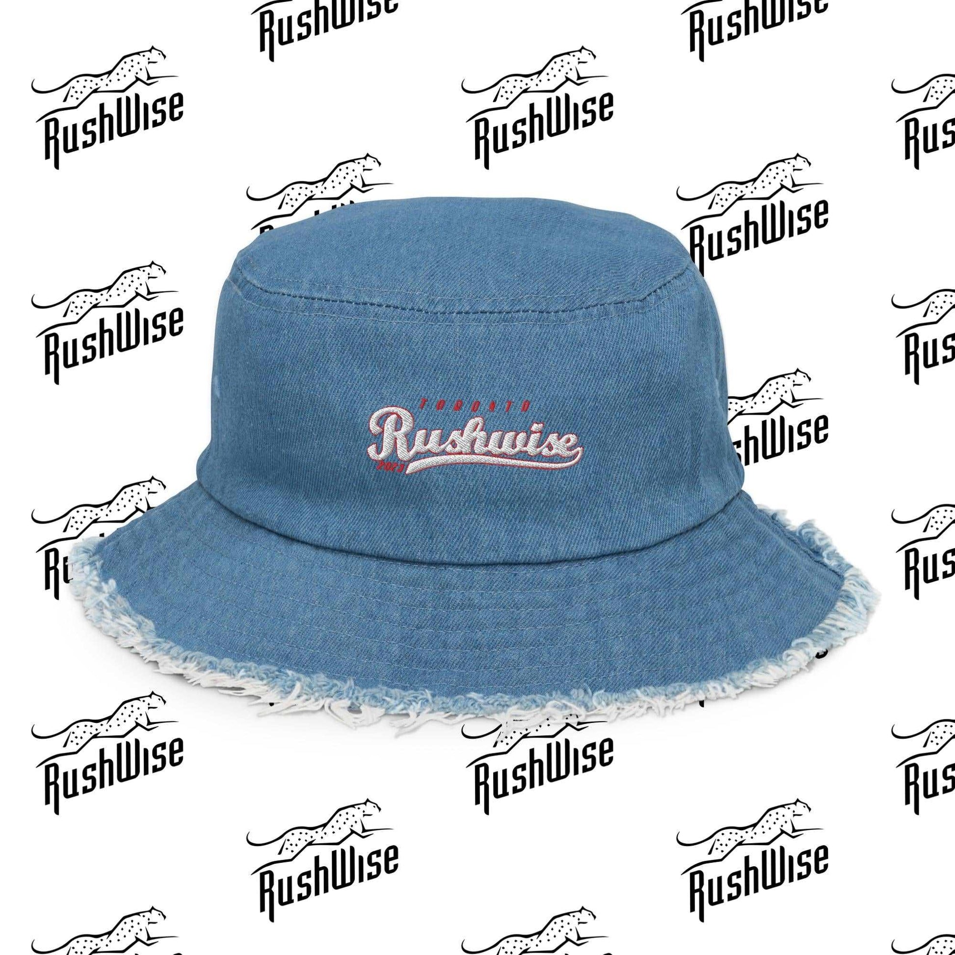 RushWise Distressed denim bucket hat